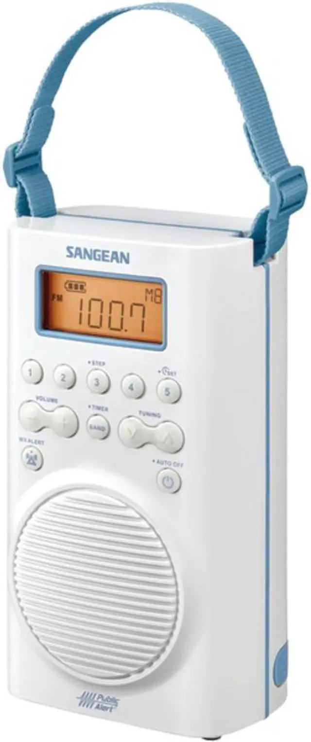 Alt view image 9 of 13 - Sangean H205 H205 Portable 3-Band AM/FM/Weather-Alert Waterproof Shower Clock Radio