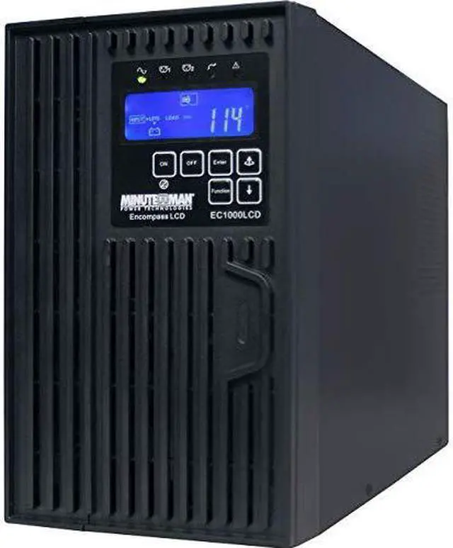 Alt view image 2 of 5 - Minuteman EC1000LCD 1000 VA On-line Tower UPS with 6 0utlets - Tower - 2 Minute Stand-by - 120 V AC Input - 110 V AC, 120 V AC, 127 V AC Output - Serial Port - 6 x NEMA 5-15R Receptacle(s)