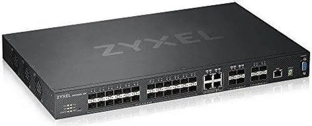 Alt view image 4 of 11 - ZyXEL XGS4600-32F 24-Port Gigabit SFP L3 Managed Aggregation Switch with 4 SFP+ 10G Uplinks and 4 10G Combo (SFP+/RJ-45) Ports