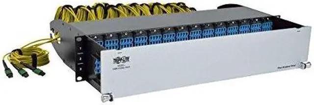 Alt view image 5 of 7 - Tripp Lite 8.3/125 Breakout Fiber Patch Panel, 40 GB to 10 GB, 42 MTP QSFP to 168 LC Duplex Singlemode Ports, 2U (N48K-42M8L168SB)