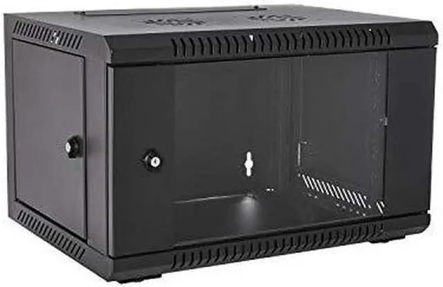 Alt view image 2 of 4 - V7 6U Rack Wall Mount Glass Door Enclosure
