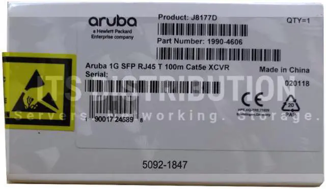 Main image of Hewlett-Packard J8177D ARUBA 1G SFP RJ45 T 100M CAT5E