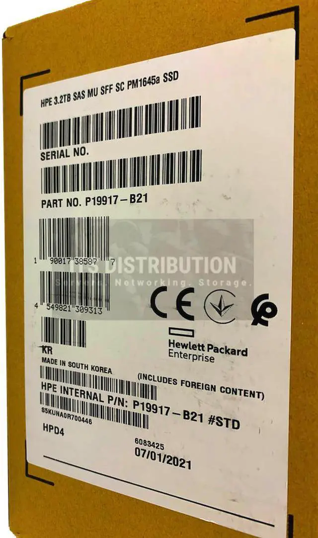 Alt view image 2 of 4 - HPE 3.2TB SAS 12G Mixed Use SFF SC PM1645a SSD (P19917-B21) (P20840-001)