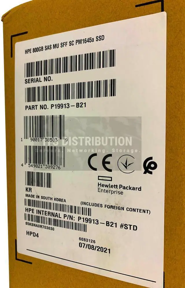Alt view image 2 of 2 - HPE 800GB SAS MU SFF SC SSD Solid State Drive (P19913-B21) (P20838-001)