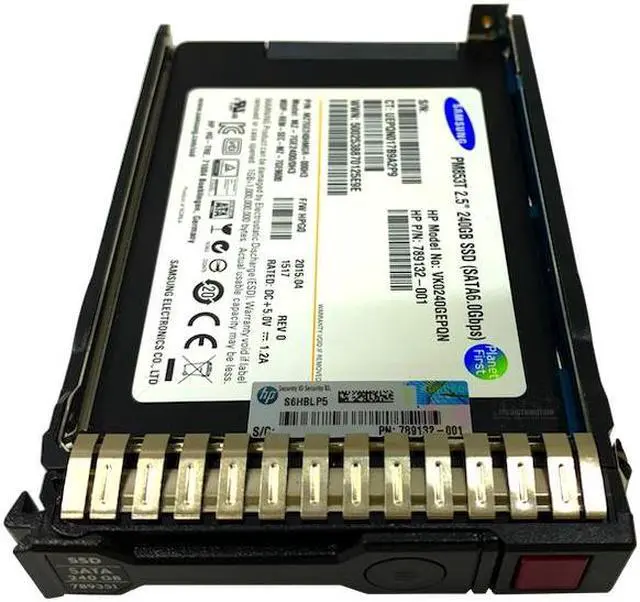 Alt view image 2 of 2 - HPE 240GB 6G SATA Read Intensive SFF 2.5-in SC Solid State Drive (789135-B21)