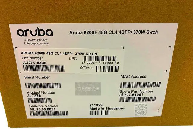 Alt view image 4 of 4 - HPE JL727A#ABA Aruba 6200F 48G Class4 PoE 4SFP+ 370W Switch