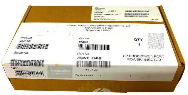 Main image of HP Power over Ethernet PoE 1 Port Injector (J9407B)
