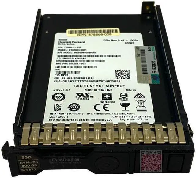 Main image of HPE 800GB NVMe GEN3 Mainstream Performance MU SFF SCN U.2 PE6031 SSD (875595-B21)
