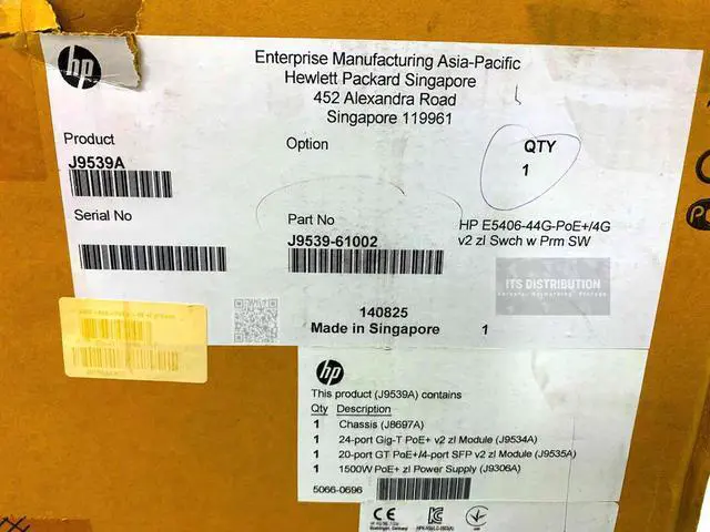 Alt view image 2 of 2 - HP E5406-44G-PoE+/4G-SFP Switch Chassis J8697A J9534A J9535A (J9539A)