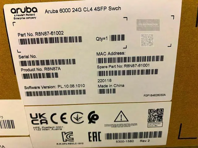 Alt view image 2 of 3 - HPE Aruba 6000 R8N87A#ABA 24G Class4 PoE 4SFP 370W Switch