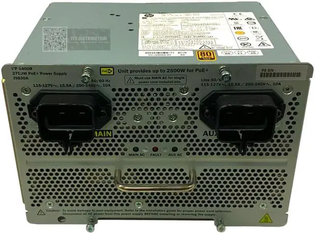 Main image of HP 5400R (2750W) PoE+ zl2 Power Supply 0957-2415 (J9830A)