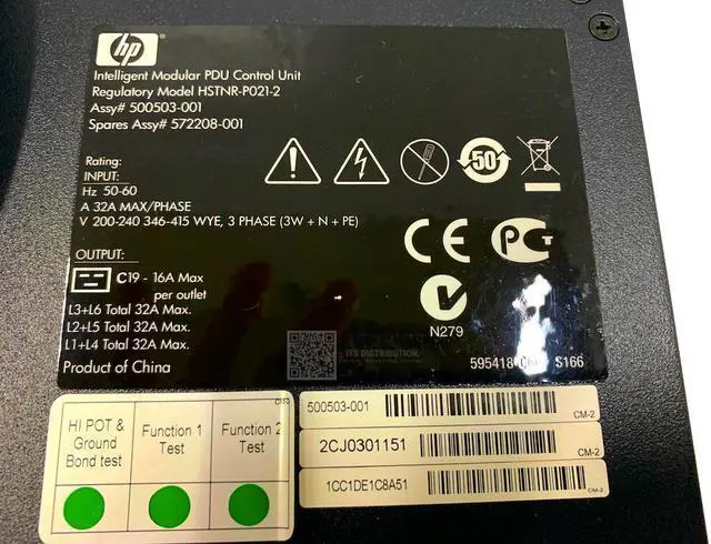 Alt view image 4 of 5 - HP 22kVA 32A 3Phase International Core Intellig PDU 572208-001 (AF527A)