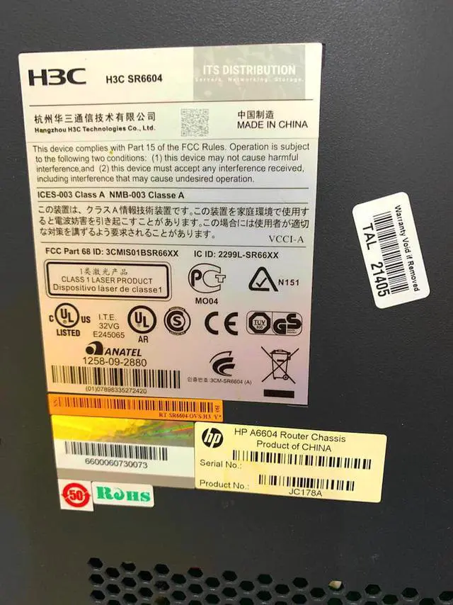 Alt view image 2 of 2 - HP H3C A6604 Router 4 Slot Core Chassis SR6604 0235A37X (JC178A)