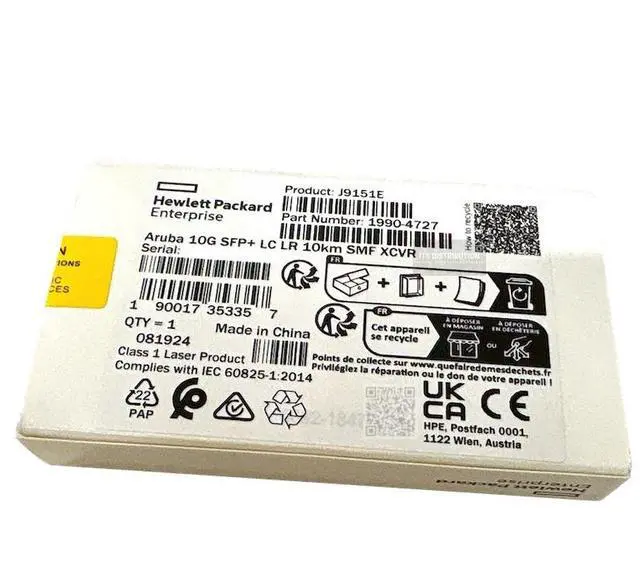 Alt view image 2 of 2 - Aruba 10G SFP+ LC LR 10km SMF Transceiver J9151E