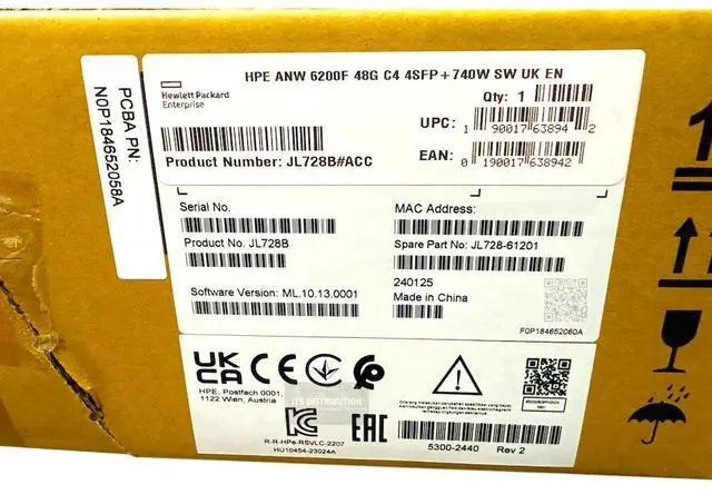 Alt view image 2 of 2 - HPE Aruba CX 6200F 48G Class4 PoE 4SFP+ 740W Switch (JL728B)