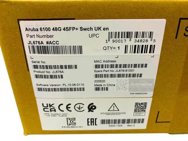 Alt view image 2 of 2 - HP JL676A Aruba 6100 48G 4SFP+ Switch Managed Sealed