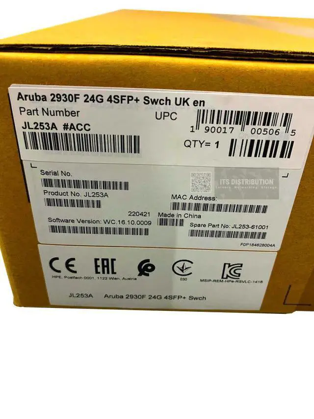 Alt view image 2 of 2 - HP JL253A Aruba 2930F 24G 4SFP+ Switch