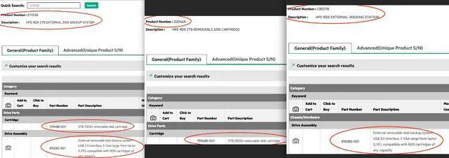 Alt view image 6 of 6 - HPE HP RDX 2TB External Disk Backup System C8S07B Q2046A (E7X53B)