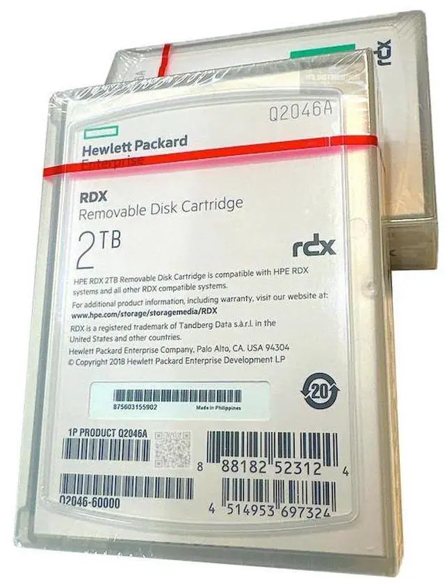 Main image of HPE HP RDX 2TB Removable Disk Cartridge RHDD 759488-001 (Q2046A)