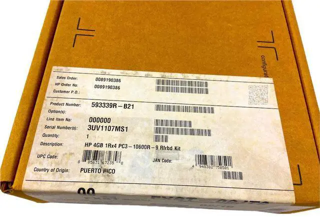 Main image of Factory Sealed Renew HP 4GB DDR3 SDRAM ECC Memory Module 595424-001 (593339-B21)