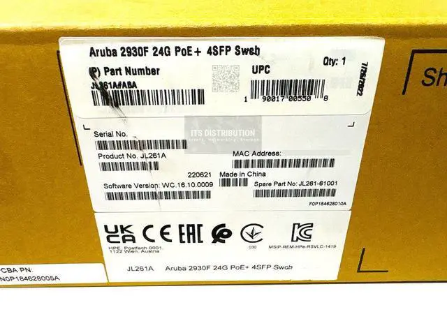 Alt view image 3 of 3 - HP Aruba 2930F 24G PoE+ 4SFP Networking Switch (JL261A)