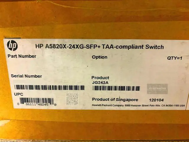 Alt view image 3 of 3 - HP 5820X-24XG-SFP+ TAA-Compliant Switch (JG243A)