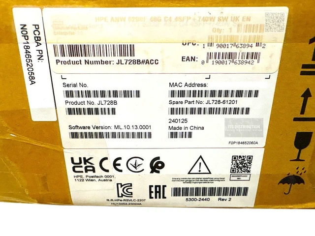 Alt view image 3 of 3 - HPE Aruba CX 6200F 48G Class4 PoE 4SFP+ 740W Switch (JL728B)
