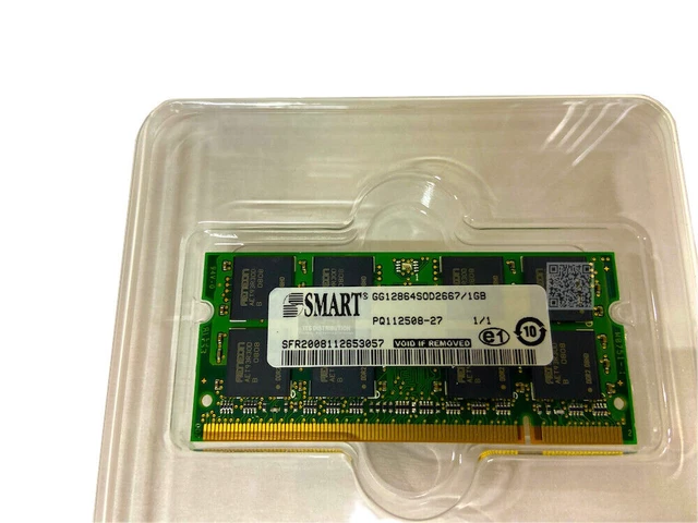 Alt view image 3 of 3 - Smart Modular 1GB DDR2 SDRAM Memory DDR2-667/PC2-5300 (GG12864SOD2667/1GB)