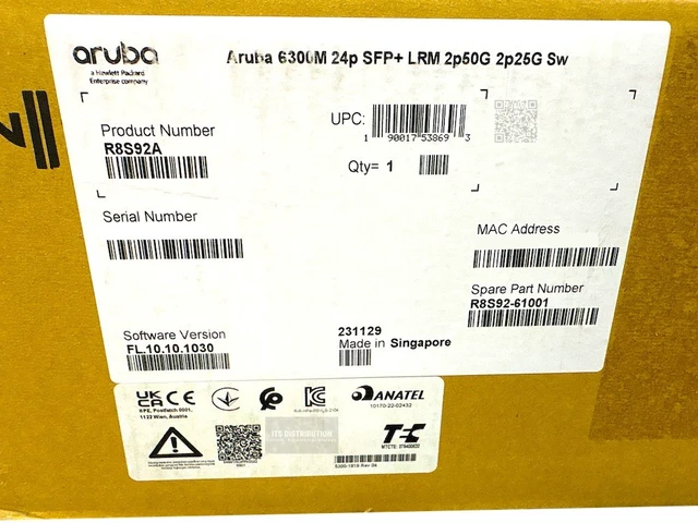 Alt view image 2 of 2 - HPE Aruba CX 6300M 24p SFP+ LRM 2p 50G 2p 25G MACSec Switch (R8S92A)