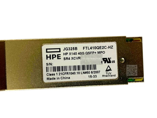 Alt view image 2 of 2 - HP X140 40G QSFP+ MPO SR4 Transceiver FTL410QE2C-HZ (JG325B)