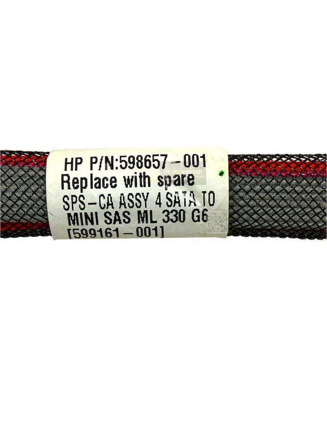 Alt view image 2 of 2 - HP Proliant ML330 G6 4 SATA to MiniSAS Cable Kit 599161-001 (598657-001)