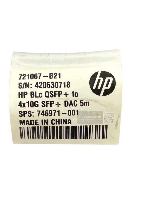 Alt view image 2 of 2 - HPE BLC QSFP+/SFP+ DAC Splitter Network Cable 16.40 ft 746971-001 (721067-B21)