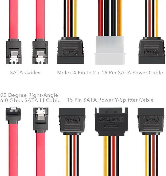 Alt view image 5 of 5 - 2-Bay 2.5 Inch to 3.5 Inch External HDD SSD Metal Mounting Kit Adapter Bracket With SATA Data Power Cables & Screws