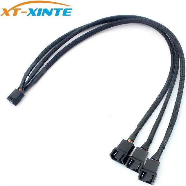 Alt view image 2 of 6 - 4Pin PWM 1 to 3 Ways Cooling Fan Power Supply Extension Cable Y Splitter Cord Multiplier Computer PC Chassis Cooed 22AWG 30cm