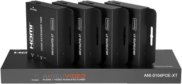 Main image of A-Neuvideo ANI-0104POE-XT 1x4 CAT6 Extender Splitter w/3-Yr Warranty
