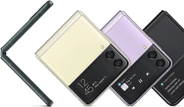 Alt view image 3 of 5 - Samsung Galaxy Z Flip 3 5G International Version (Cream) Factory Unlocked Smartphone Cream