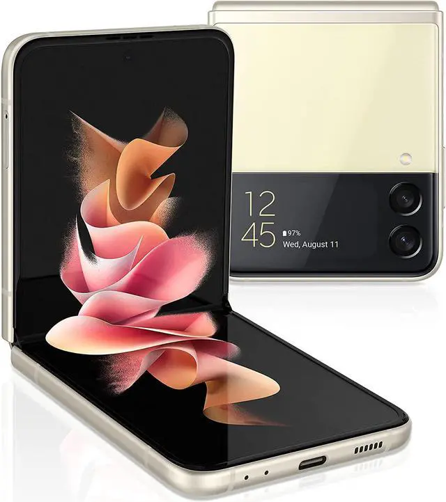 Alt view image 2 of 5 - Samsung Galaxy Z Flip 3 5G International Version (Cream) Factory Unlocked Smartphone Cream