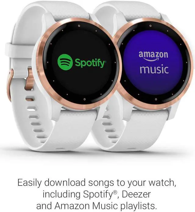 Alt view image 10 of 20 - Garmin vivoactive 4S Smartwatch (40mm, Rose Gold Stainless Steel Bezel/White Case, Silicone Band)