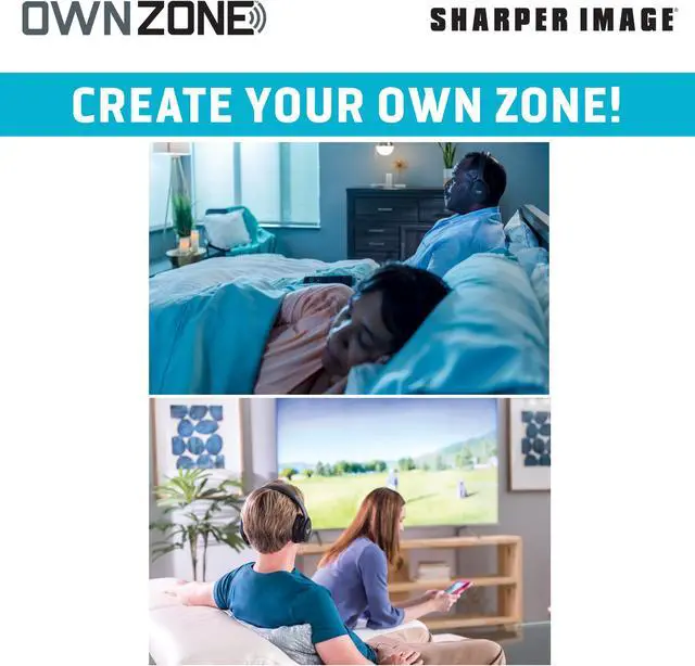 Alt view image 13 of 15 - Sharper Image 30603 Own Zone, Wireless Rechargeable Headphones, Black