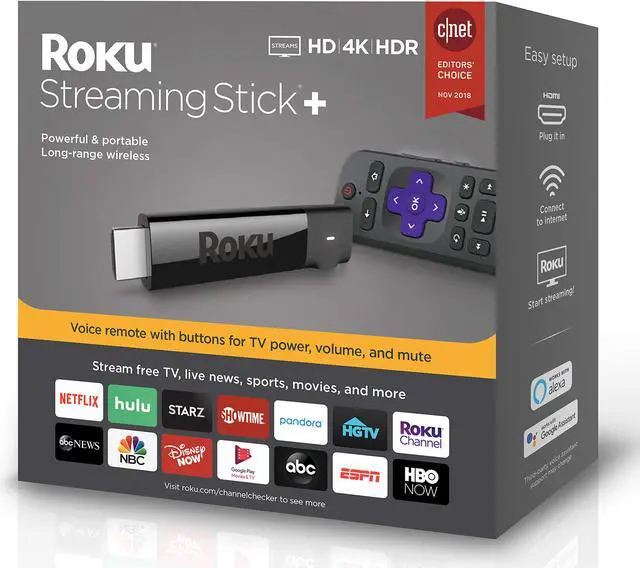Alt view image 16 of 20 - Roku Streaming Stick+ HD/4K/HDR Streaming Media Player with Long-range Wireless and Voice Remote with TV Controls - Black (3810R)