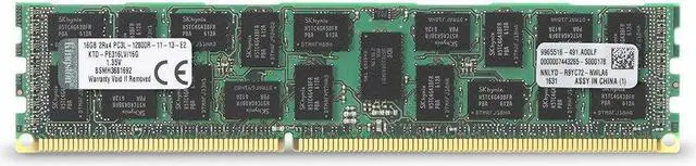Alt view image 3 of 8 - Kingston 16GB 240-Pin DDR3 SDRAM ECC Registered DDR3L 1600 (PC3L 12800) Low Voltage Module Memory Model KTD-PE316LV/16G