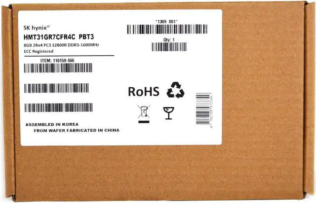 Alt view image 7 of 8 - HYNIXHynix Hmt31Gr7Cfr4C-Pb Hynix 8Gb (1X8Gb) Pc312800 1600Mhz Registered Ecc 2Rx4 Cl11 Ddr3 Sdram 240Pin Memory Module