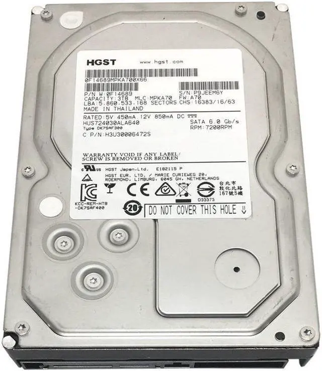 Alt view image 4 of 14 - HGST HUS724030ALA640 - 3TB 3.5" SATA 7,200 RPM 6Gb/s Hard Drive