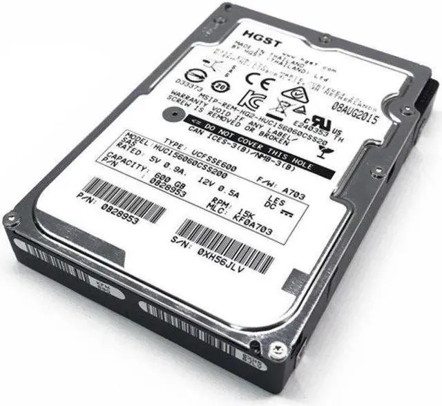 Alt view image 4 of 5 - HGST Ultrastar C15K600 HUC156060CSS200 (0B28953) 600GB 15030 RPM 128MB Cache SAS 12Gb/s 2.5" Enterprise Hard Drive Bare Drive