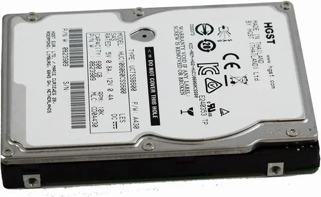 Alt view image 3 of 6 - HGST HUC106060CSS600 Ultrastar C10K600 HUC106060CSS600 600 GB Hard Drive - 2.5" Internal - SAS (6Gb/s SAS)