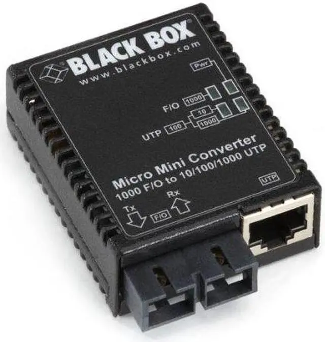 Alt view image 5 of 7 - Micro Mini Media Converter, 10-/100-/1000-Mbps Copper to 1000-Mbps Duplex Fiber, Multimode, 850-nm, 0.5 km, SC