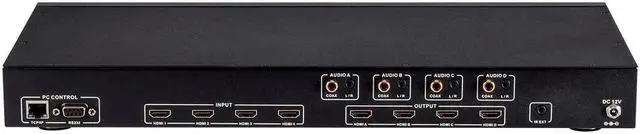 Alt view image 11 of 20 - Monoprice Blackbird 4K 4x4 HDMI Matrix HDR 18Gbps 4K@60Hz YCbCr 4:4:4 HDCP 2.2