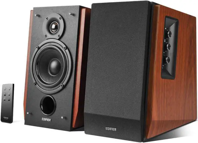 Alt view image 8 of 20 - Edifier R1700BT Bluetooth Bookshelf Speakers - Active Near-Field Studio Monitors - Powered Speakers 2.0 Setup Wooden Enclosure - 66w RMS