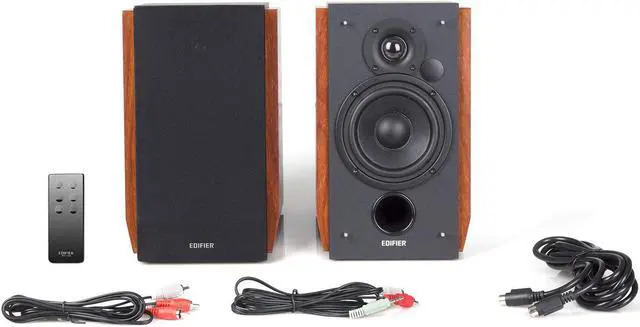 Alt view image 9 of 20 - Edifier R1700BT Bluetooth Bookshelf Speakers - Active Near-Field Studio Monitors - Powered Speakers 2.0 Setup Wooden Enclosure - 66w RMS