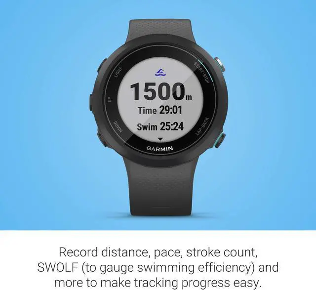 Alt view image 8 of 17 - Garmin Swim 2 - GPS Swimming Smartwatch for Pool and Open Water - Slate Gray